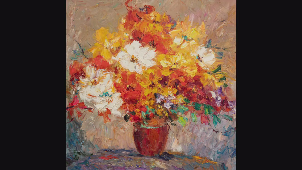 Large Canvas Painting, Flower Painting, Modern Painting, Oil Painting Original, Abstract Art, Bedroom Decor, Modern Wall Art, Palette Knife