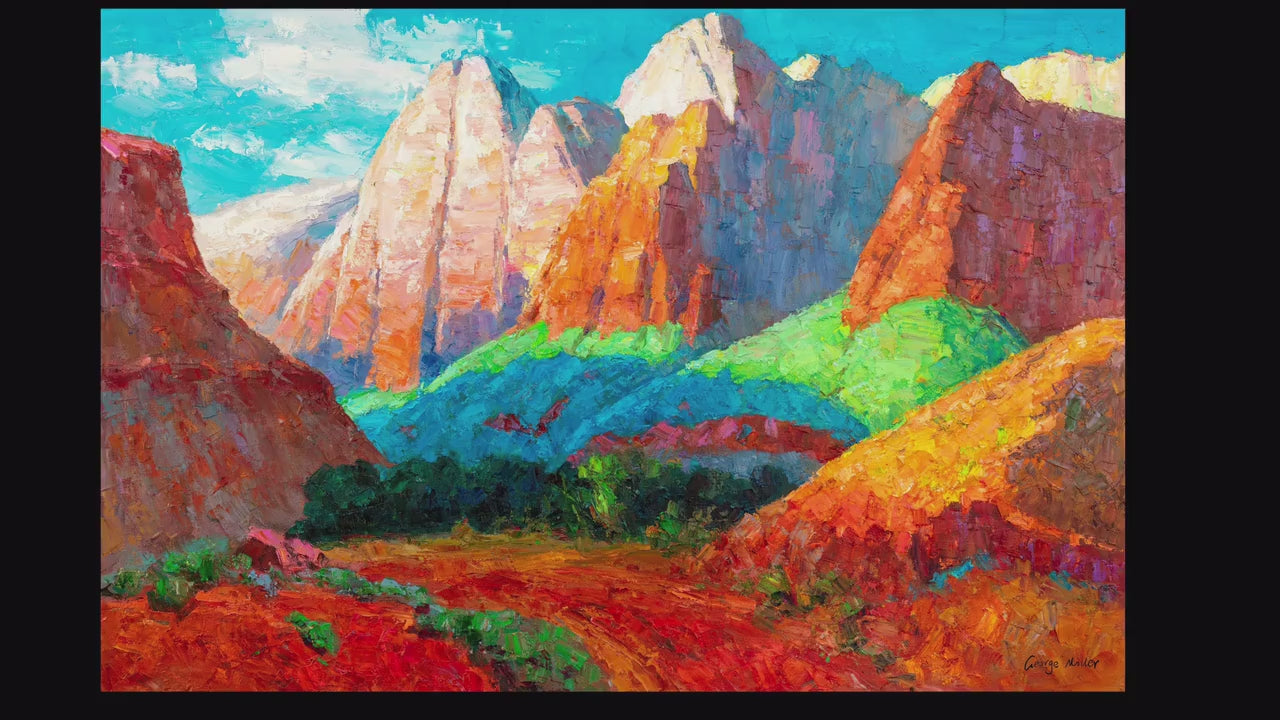 Wall Art Painting, Original Mountain Painting, Extra Large Painting, Impressionist Art, Impasto Painting, Framed Paintings Original