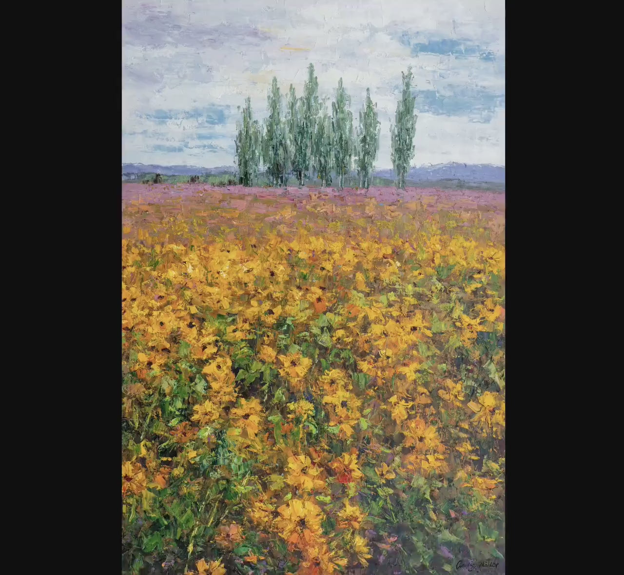 Oil Painting, Sunflower Garden Abstract Painting, Landscape Painting, Abstract Oil Painting,  Abstract Landscape, Original Art Abstract