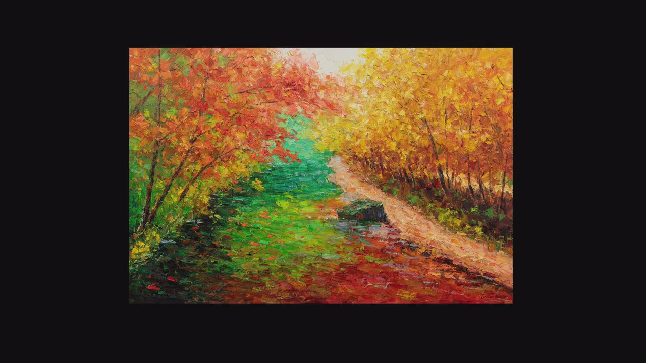 Large Oil Painting, Canvas Art, Original Art, Modern Painting, Oil Painting Landscape, Abstract Oil Painting, Autumn White Birch Forest