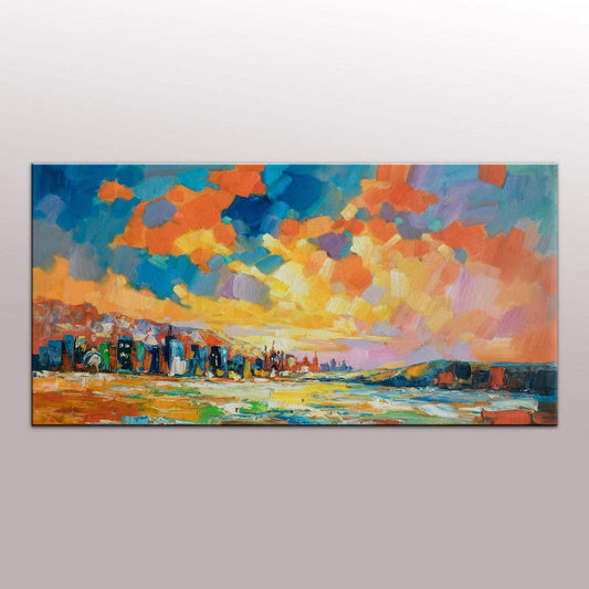 Original Oil Painting, Contemporary Art, Abstract Oil Painting, Family Wall Decor, Living Room Decor, Landscape Painting, Canvas Art