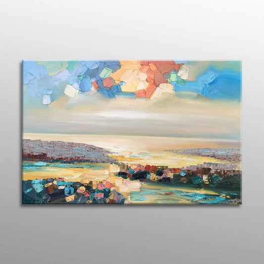 Original Abstract Landcape Painting, Fine Art, Oil On Canvas Painting, Large Landscape Paintings On Canvas, Large Wall Art, Palette Knife
