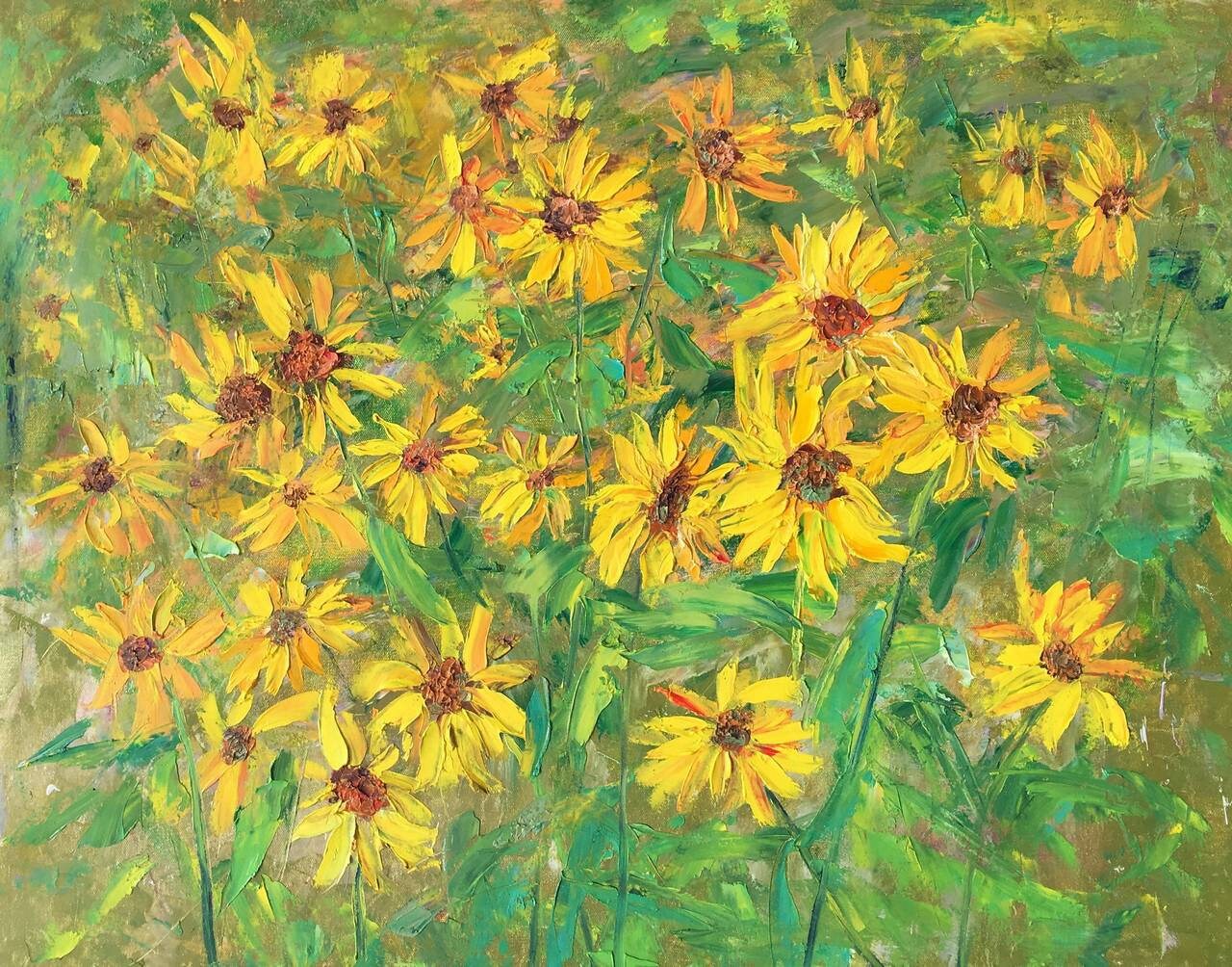 Flower Oil Painting, Large Abstract Painting, Modern Painting, Abstract Canvas Painting, Modern Wall Art, Floral Art, Living Room Art