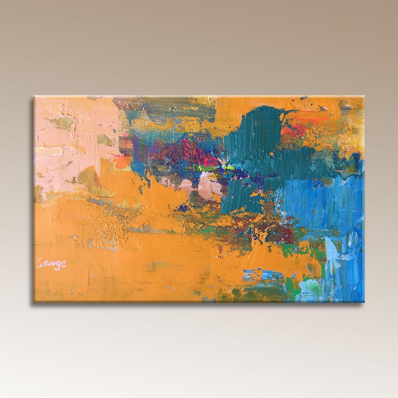 Oil Painting, Painting Abstract, Contemporary Art, Small Abstract Painting, Original Art, Rustic Wall Decor, Powder Room Art, Canvas Art
