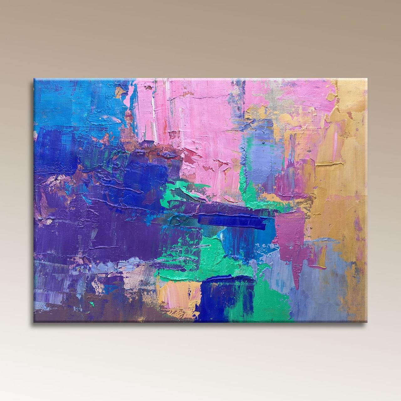 Abstract Canvas Painting, Extra Small Wall Art, Small Art, Modern Painting, Abstract Painting, Sign, Original Abstract Painting