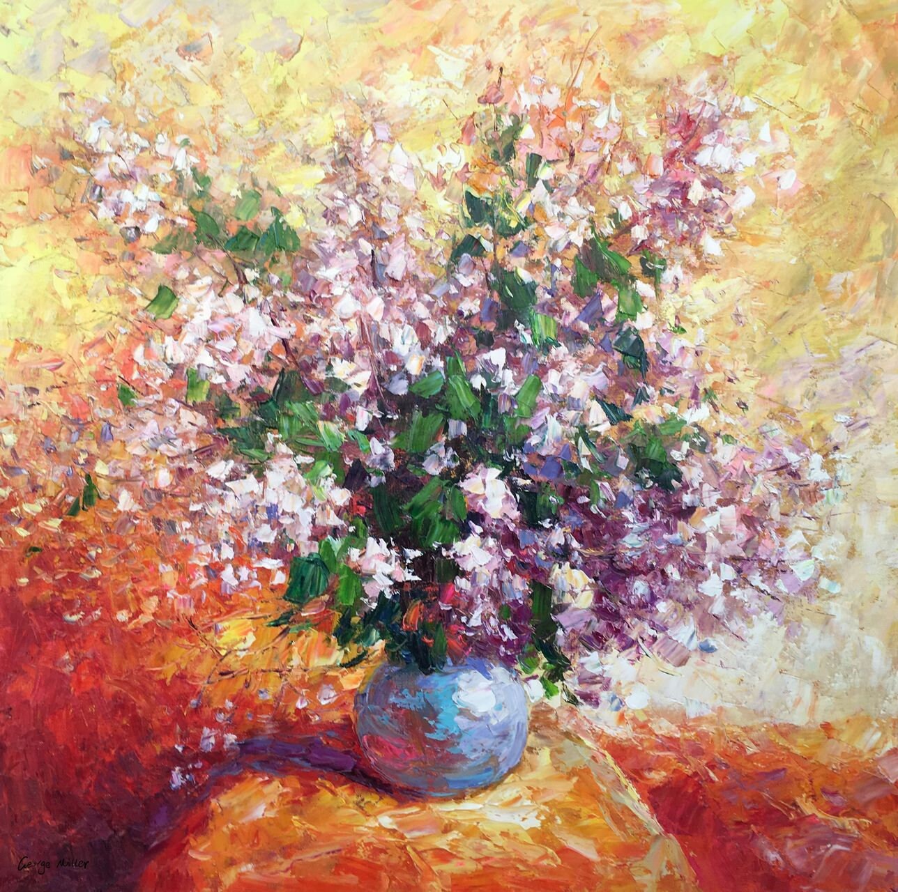 Floral Oil Painting, Canvas Painting, Oil Painting Flowers, Wall Decor, Original Floral Painting, Contemporary Art, Floral Art, Pink, Knife