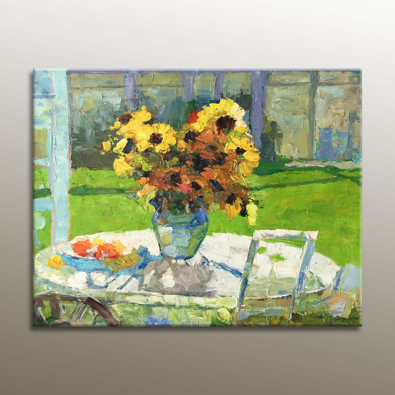 Flower Painting, Sunflowers Oil Painting, Original Art, Modern Art, Palette Knife Painting, Oil Painting, Abstract Flower Painting
