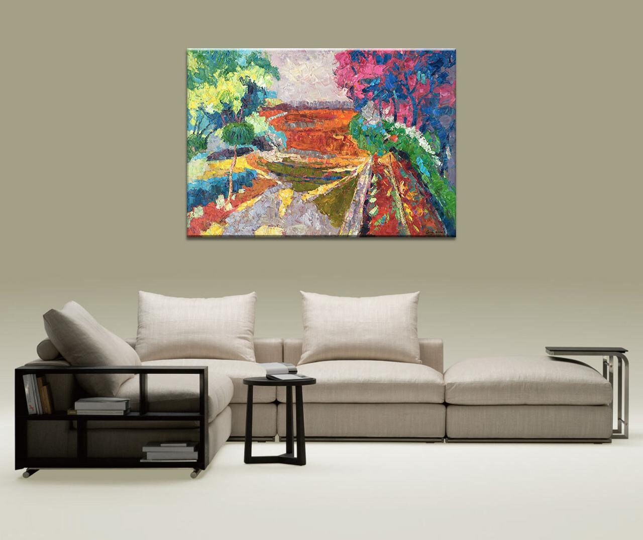 Original Abstract Landcape Painting, Canvas Painting, Wall Art Painting, Original Mountain Painting, Contemporary, Texture Painting