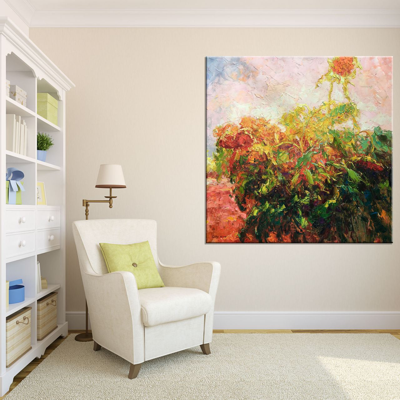 Original Abstract Painting, Canvas Painting, Contemporary Painting, Living Room Wall Decoration, Oil Painting Abstract, Floral Painting