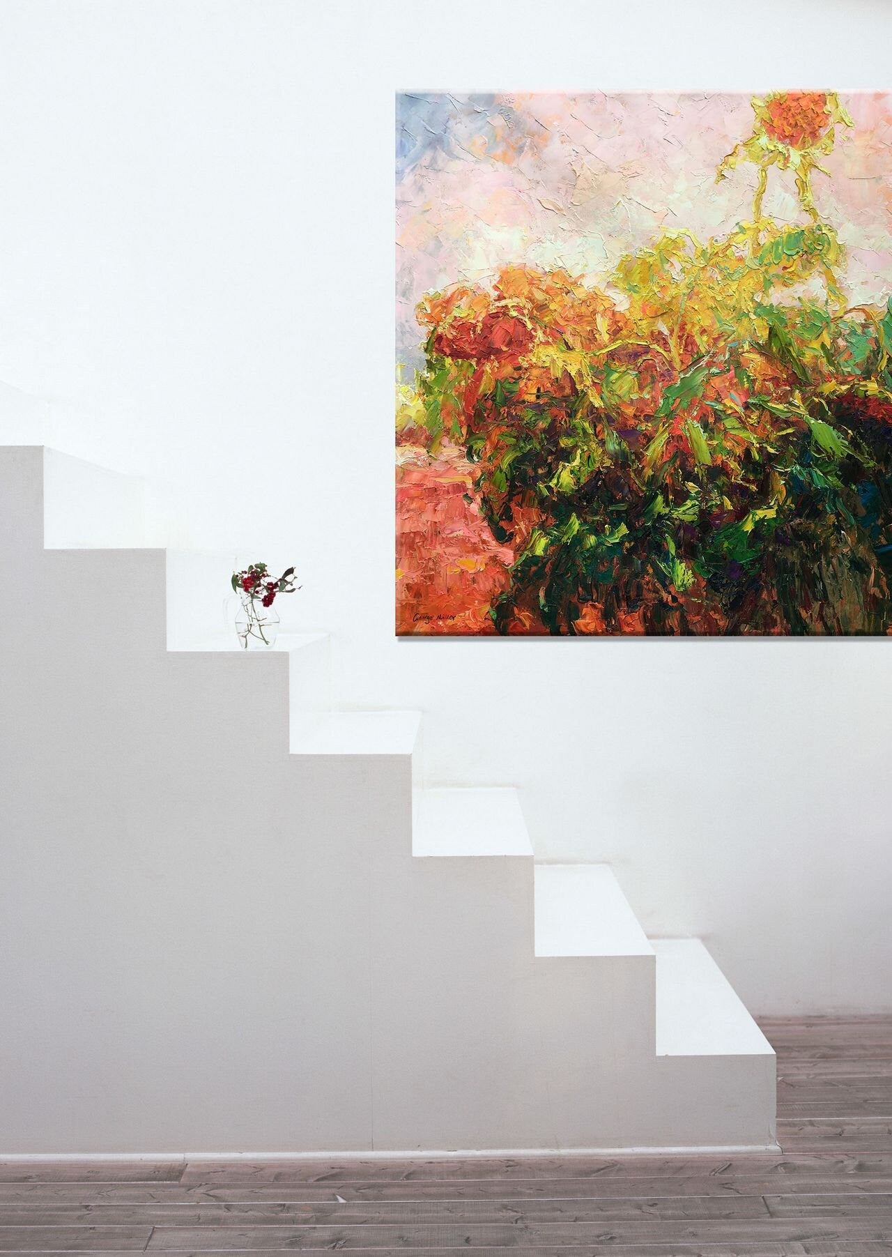 Original Abstract Painting, Canvas Painting, Contemporary Painting, Living Room Wall Decoration, Oil Painting Abstract, Floral Painting