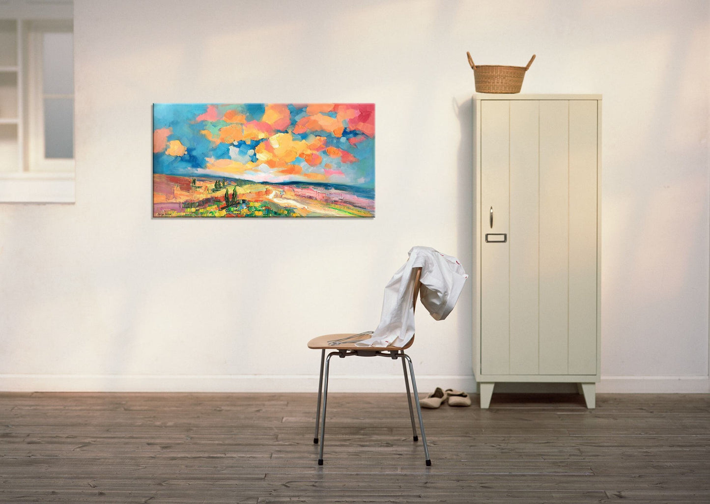 Landscape Painting, Abstract Landscape, Oil Painting Original, Palette Knife Art, Oil Painting Abstract, Living Room Wall Decoration