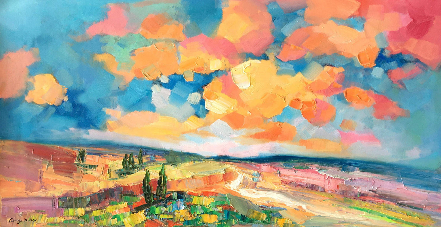 Landscape Painting, Abstract Landscape, Oil Painting Original, Palette Knife Art, Oil Painting Abstract, Living Room Wall Decoration