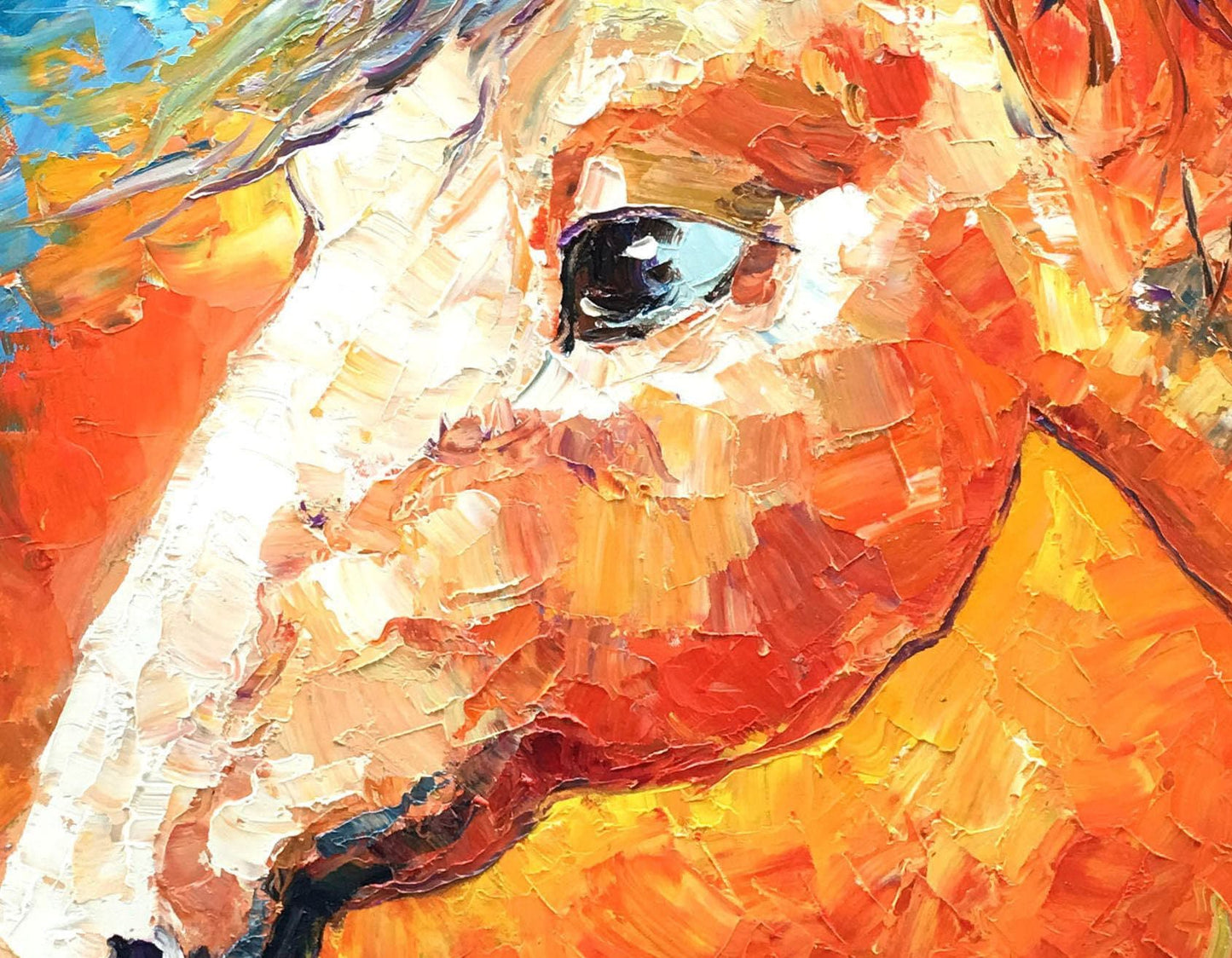 Oil Painting Horse, Contemporary Wall Art, Canvas Painting, Wall Decor, Modern Painting, Horse Wall Art, Original Art, Large Oil Painting