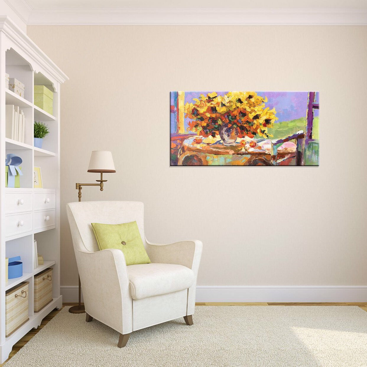 Canvas Painting, Sunflowers Flower Art, Original Abstract Painting, Abstract Wall Art, Contemporary Art, Bedroom Art, Large Abstract Art
