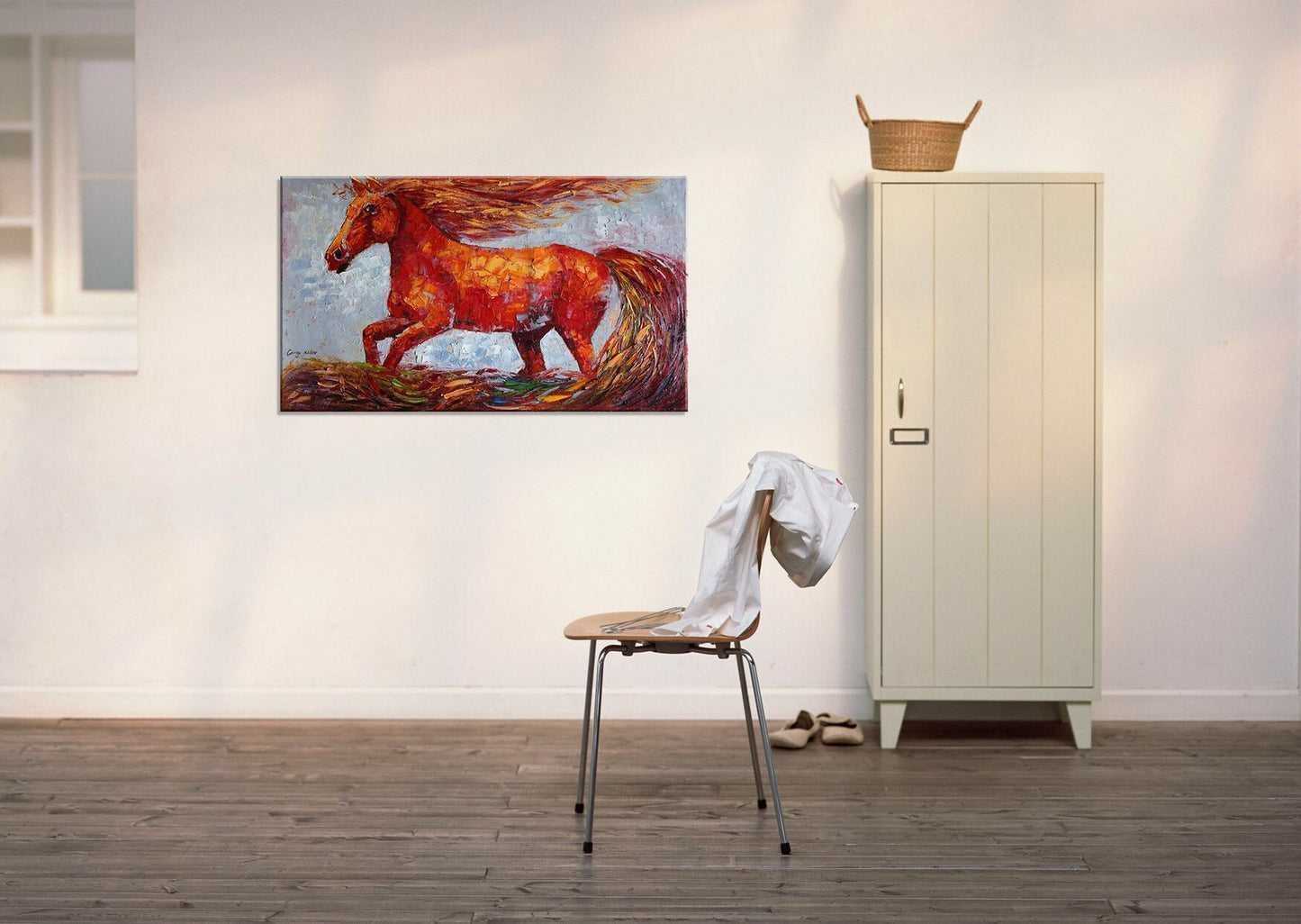 Horse Oil Painting, Palette Knife Oil Painting, Large Horse Art, Coffee Wall Art, Abstract Oil Painting, Living Room Wall Art, Horses Art