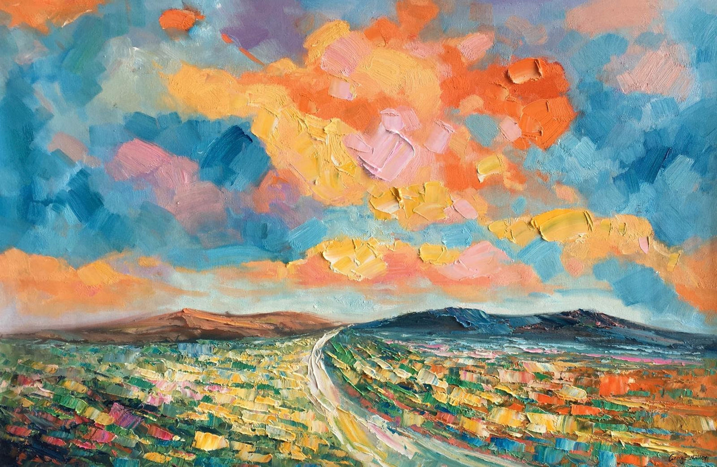 Create a Bold Statement with Extra Large Abstract Painting- Palette Knife Oil Painting, 32x48 inches Contemporary Artwork