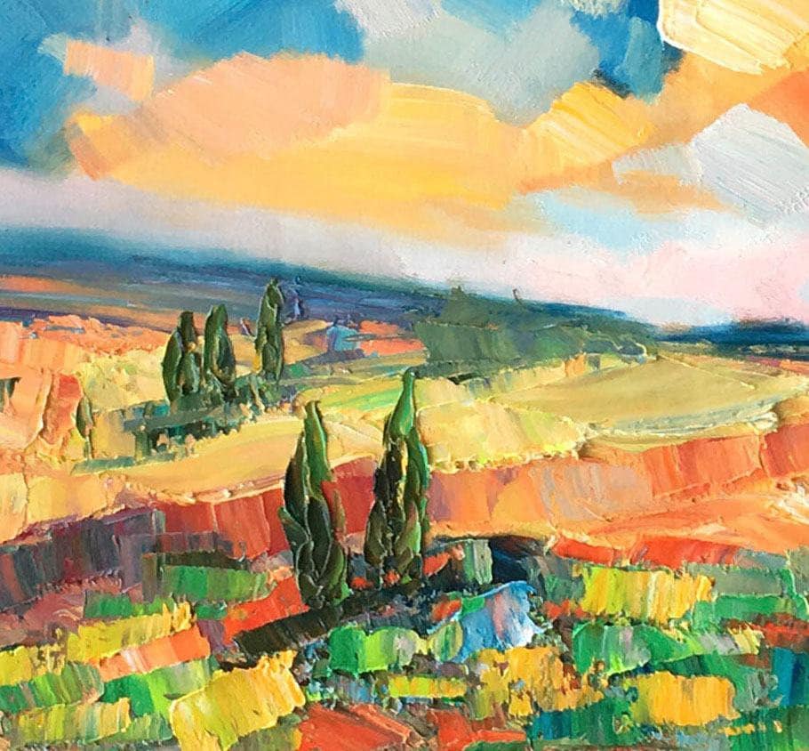 Landscape Painting, Abstract Landscape, Oil Painting Original, Palette Knife Art, Oil Painting Abstract, Living Room Wall Decoration