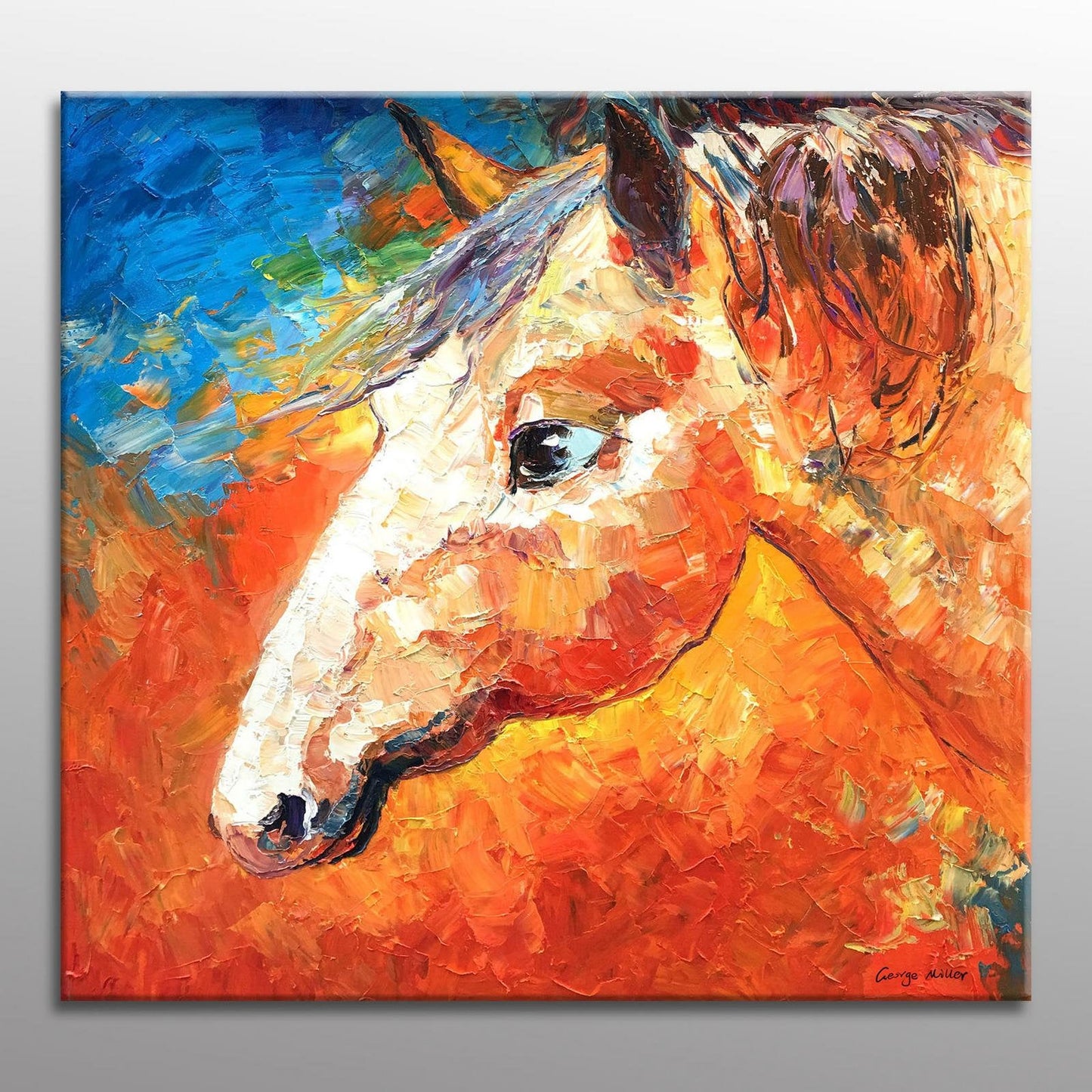 Oil Painting Horse, Contemporary Wall Art, Canvas Painting, Wall Decor, Modern Painting, Horse Wall Art, Original Art, Large Oil Painting