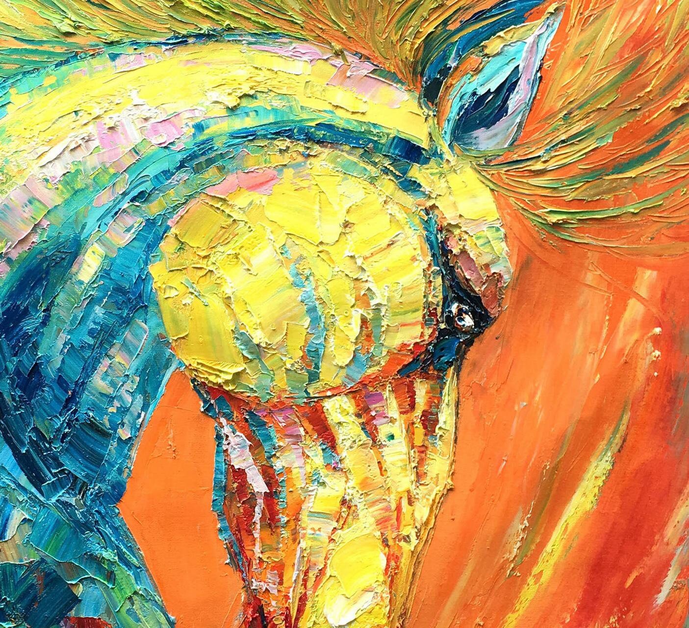 Horse Wall Art, Oil Painting Horse, Canvas Wall Decor, Living Room Wall Decor, Original Abstract Art, Abstract Painting, Abstract Canvas Art