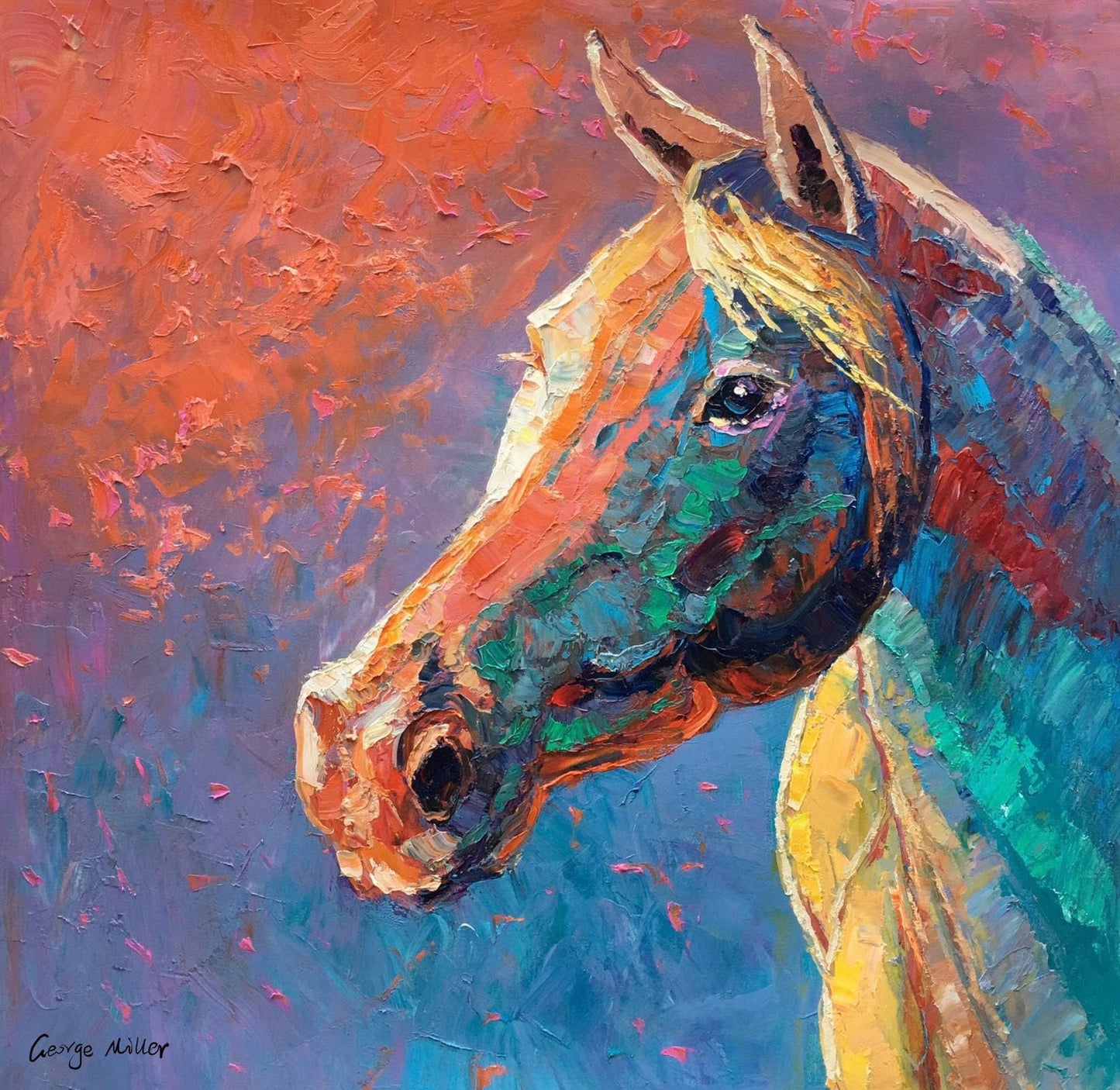 Horse Oil Painting, Large Wall Art Canvas, Horse Portrait, Decor, Original Painting, Large Canvas Painting, Contemporary Art
