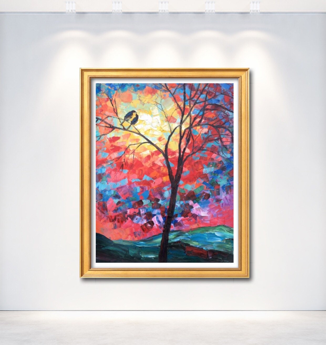 Oil Painting, Tree Art, Abstract Canvas Art, Painting Abstract, Living Room Decor, Original Painting, Large Wall Art Painting, Birds Art