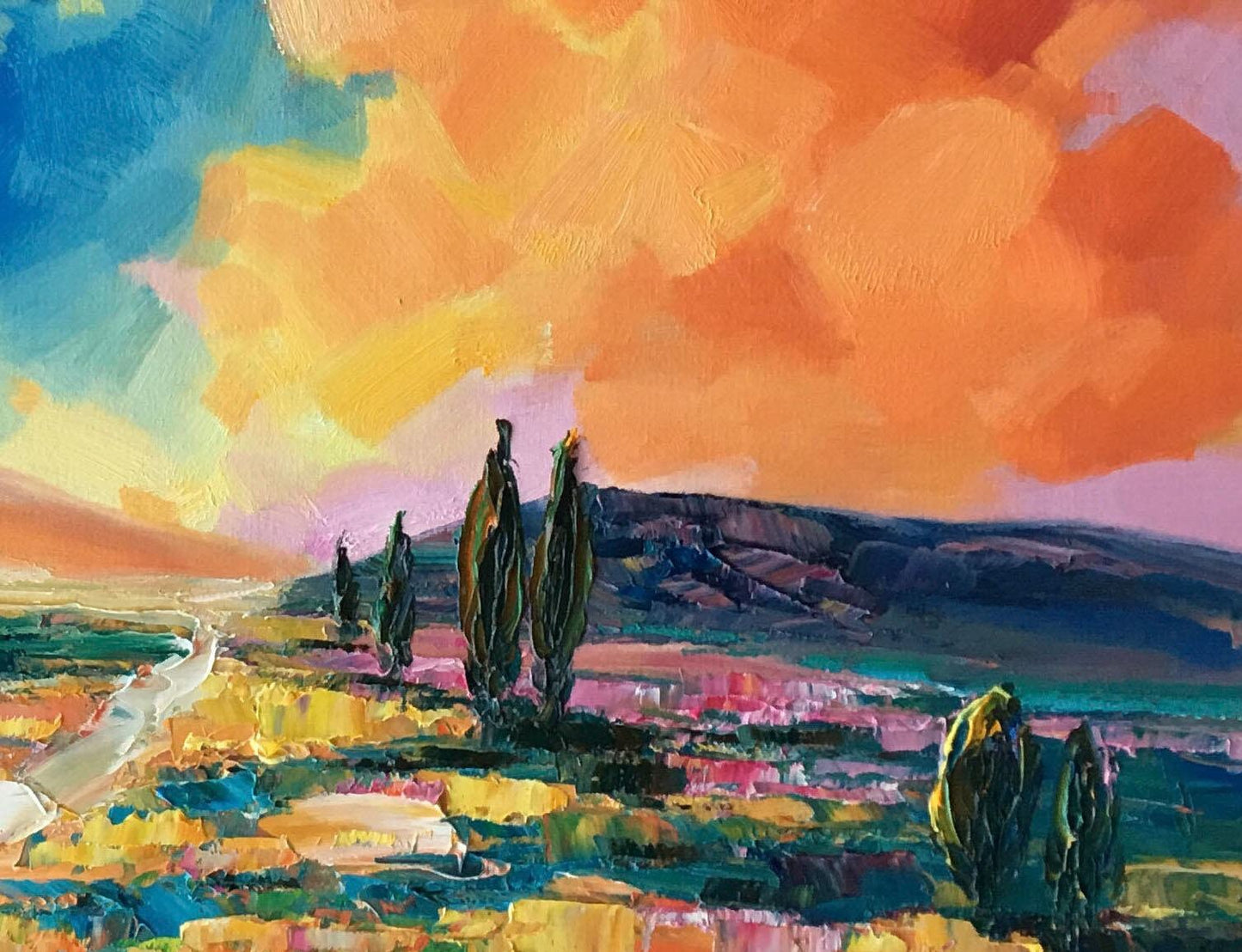 Original Landscape Oil Paintings: Large Abstract Art for Living Room | 32x40 inches - Large Abstract Painting, Canvas Wall Decor