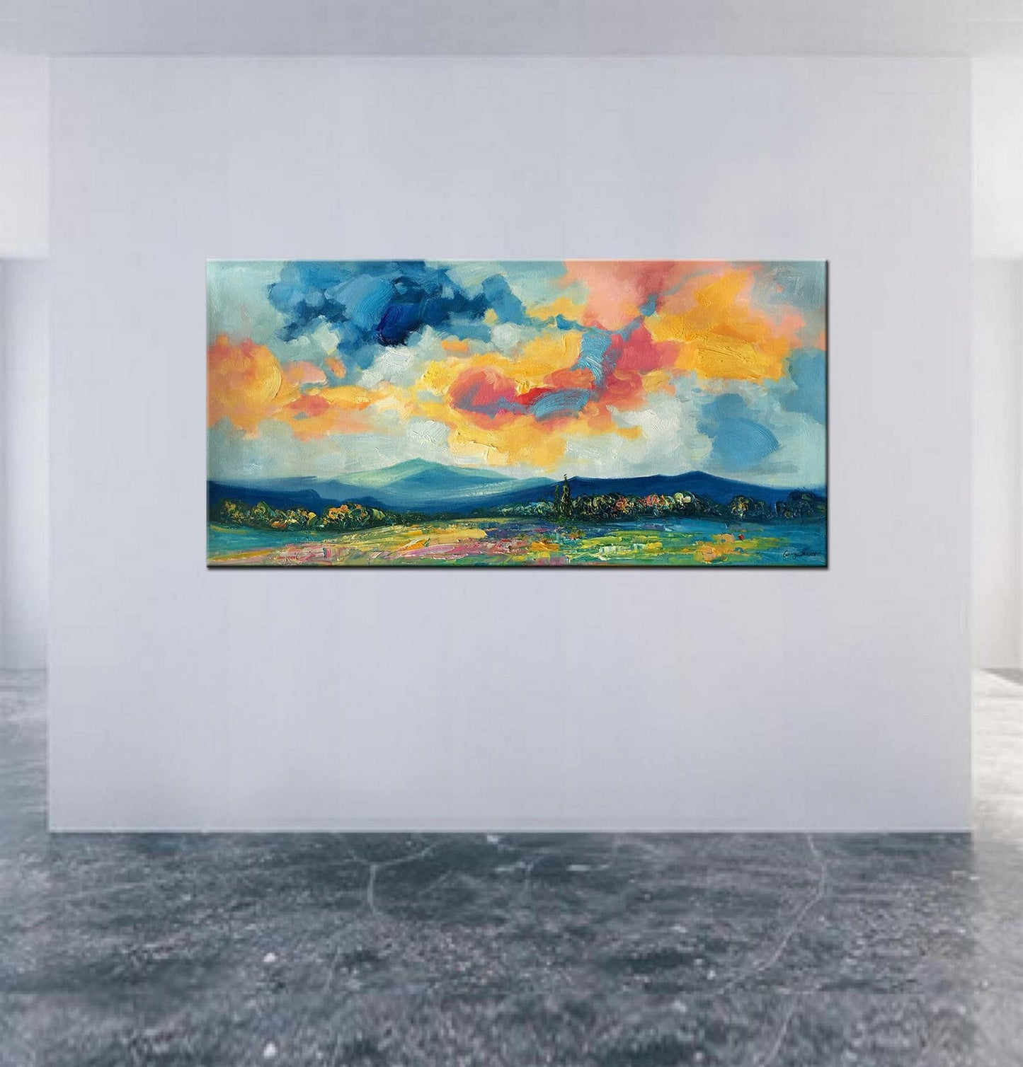 Abstract Landscape Oil Painting, Fine Art, Paintings On Canvas, Landscape, Extra Large Wall Art, Hand Painted, Modern Painting