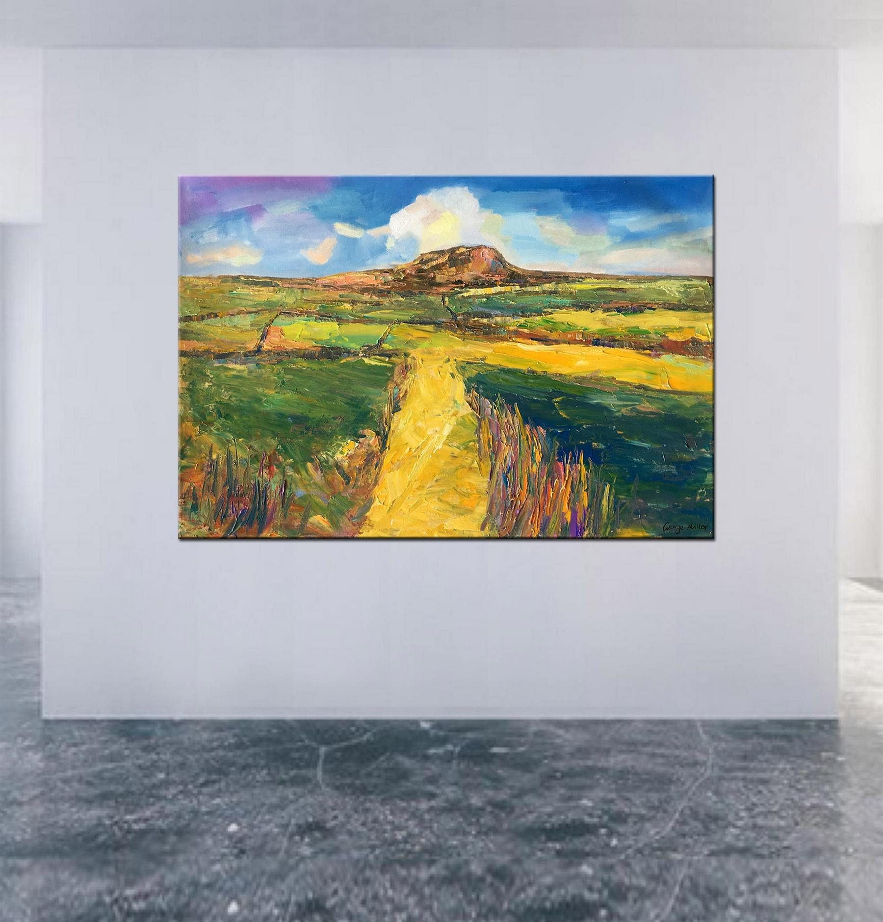 Landscape Painting, Oil Painting Landscape, Large Abstract Art, Contemporary Art, Abstract Canvas Art, Wall Decor, Tuscany Landscape, Green