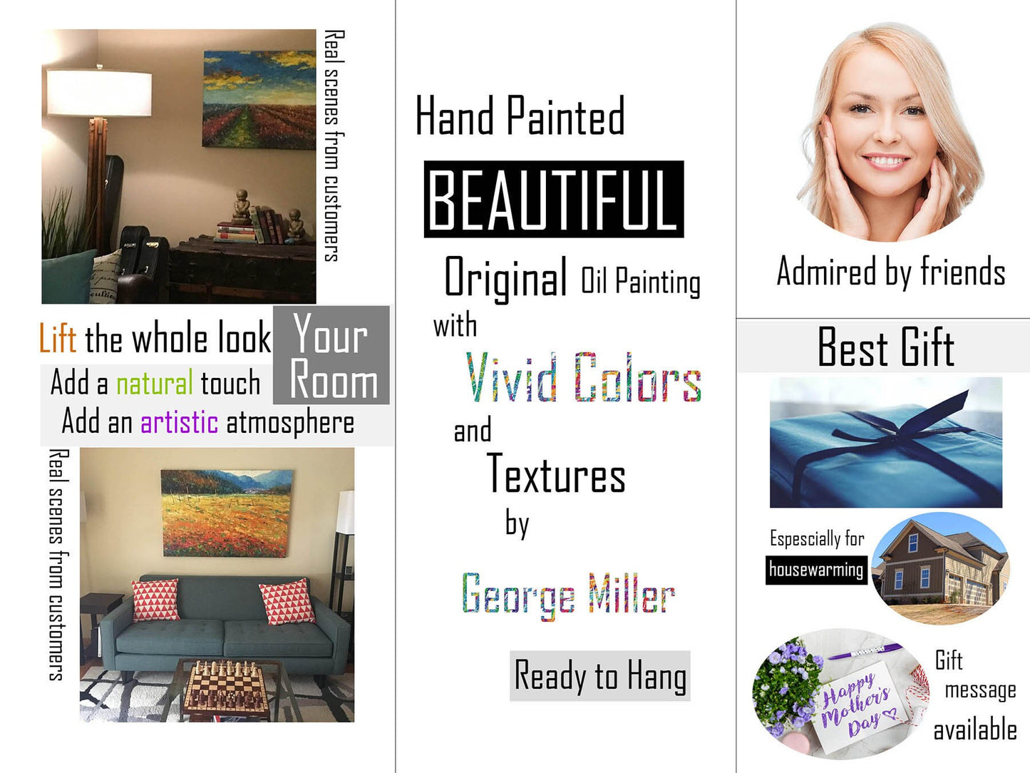 Contemporary artwork at its finest - heavy textured, colorful paintings of original landscapes on stretched canvas by George Miller