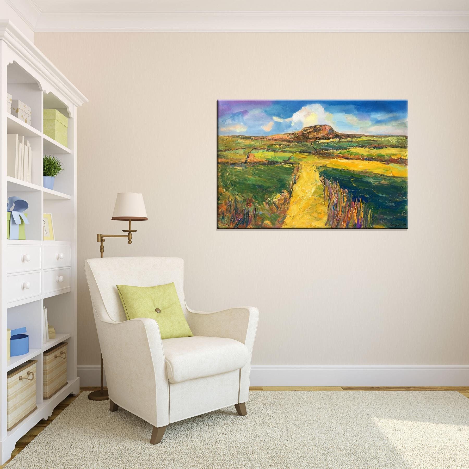 Landscape Painting, Oil Painting Landscape, Large Abstract Art, Contemporary Art, Abstract Canvas Art, Wall Decor, Tuscany Landscape, Green