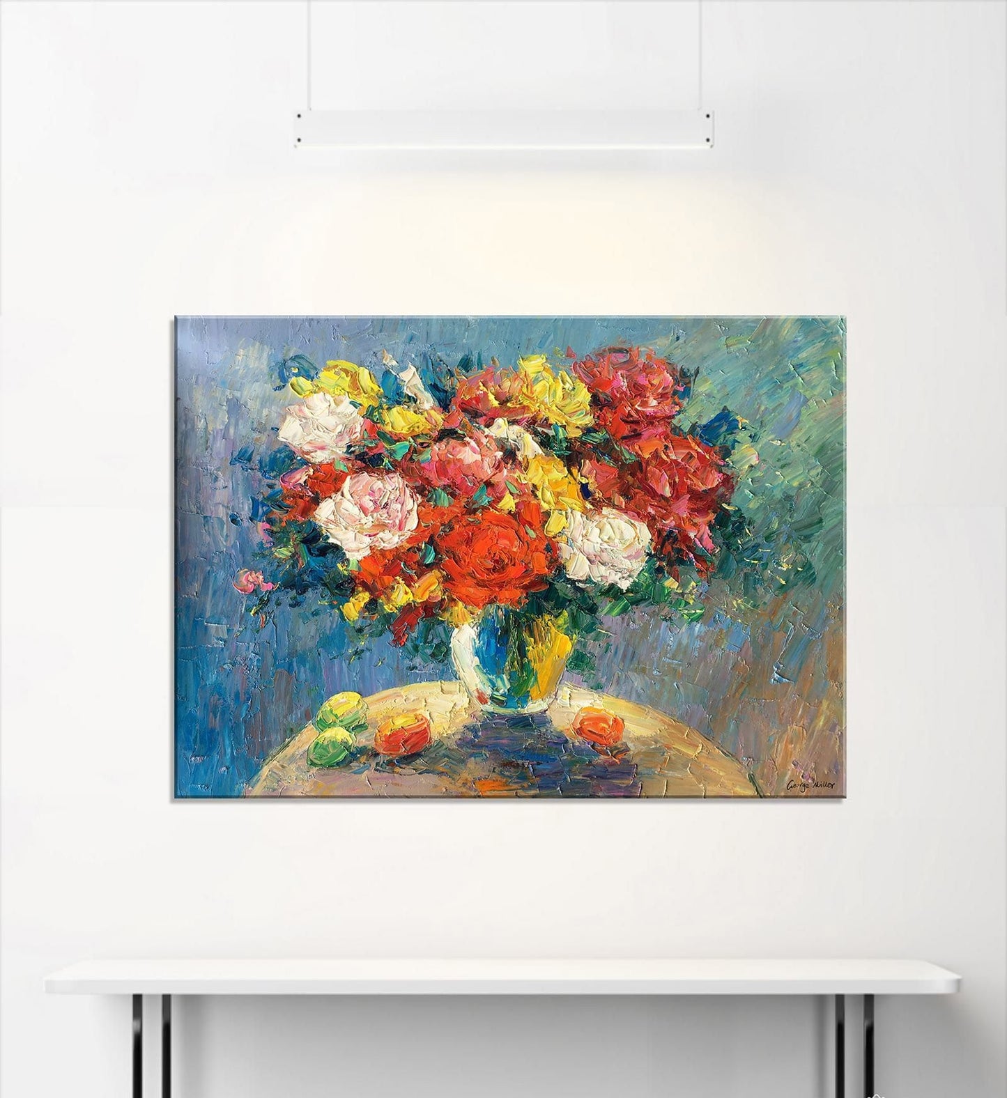 Abstract Spring Flowers - Large Canvas Art - Contemporary Wall Decor - Textured - Ready to Hang