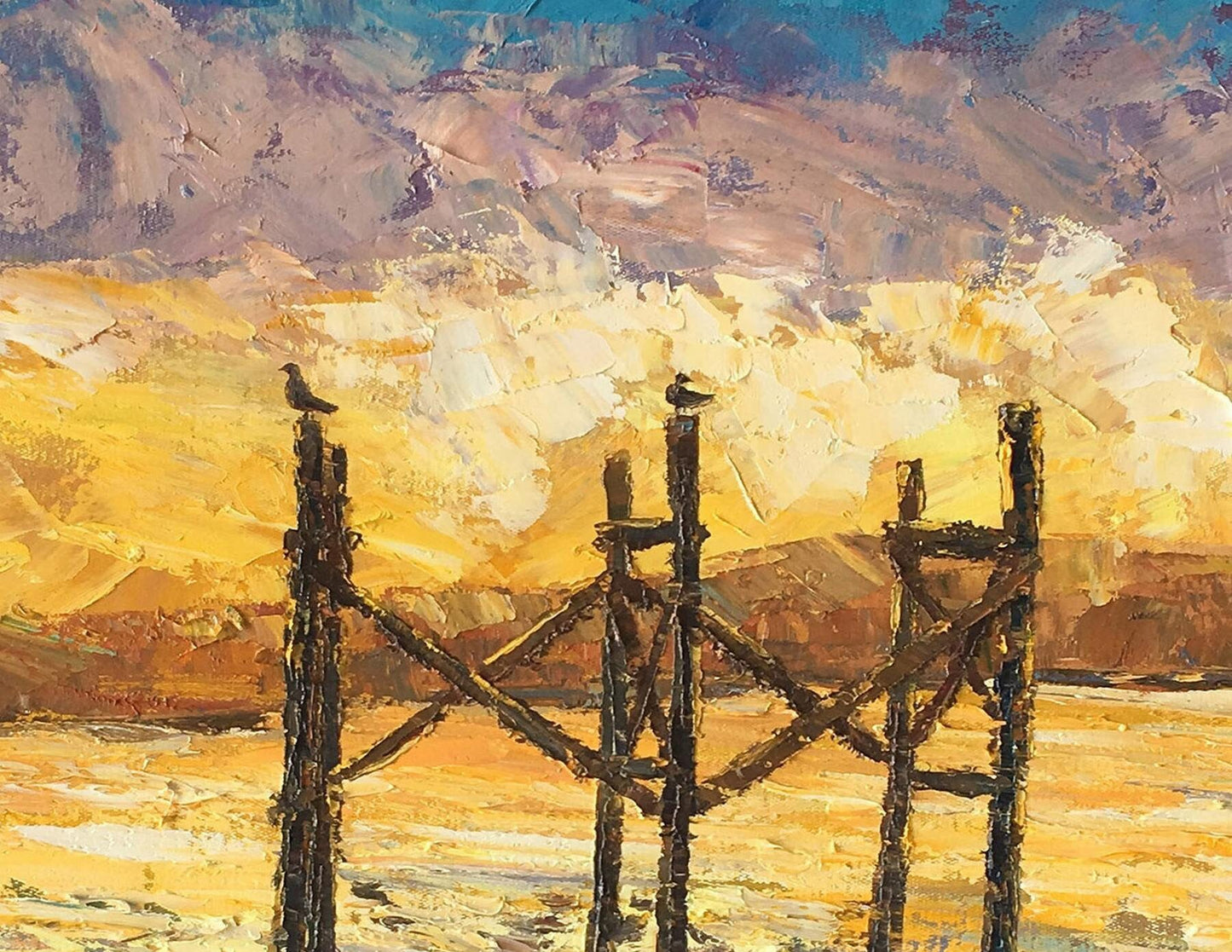 Sunrise By The Sea: Original Oil Painting | Oversized Seascape Art | 32x40, Seascape Oil Painting, Oversized Painting, Handmade
