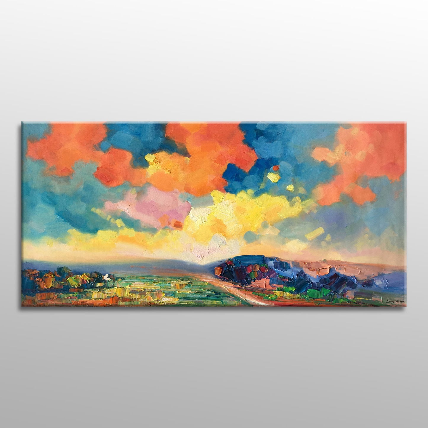 Original Abstract Landcape Painting, Abstract Landscape, Oversized Paintings On Canvas, Handmade Painting, Contemporary, Impasto Painting