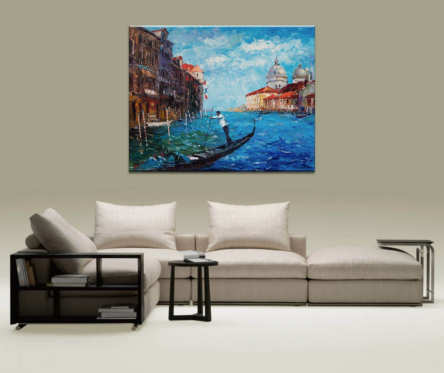 Large Painting Venice Grand Cancal Gondora, Modern Painting, Oil Painting Original, Canvas Art, Canvas Wall Decor, Oil Painting Landscape,