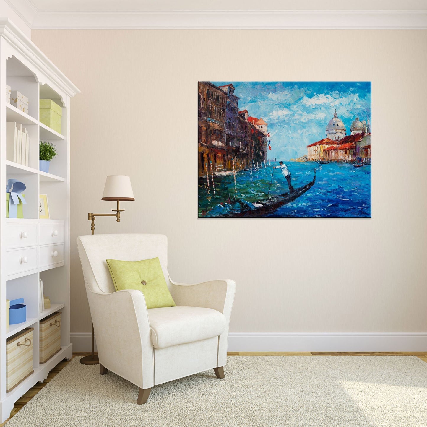 Large Painting Venice Grand Cancal Gondora, Modern Painting, Oil Painting Original, Canvas Art, Canvas Wall Decor, Oil Painting Landscape,