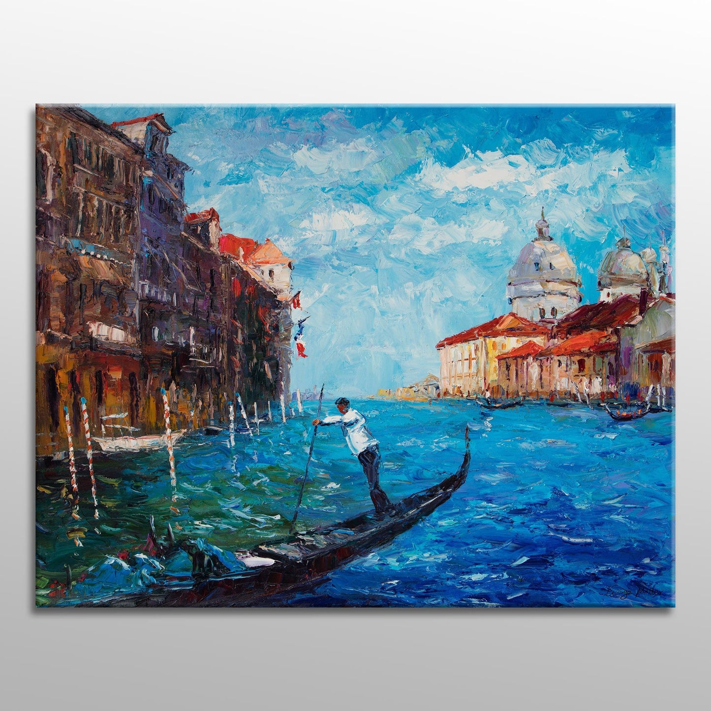 Large Painting Venice Grand Cancal Gondora, Modern Painting, Oil Painting Original, Canvas Art, Canvas Wall Decor, Oil Painting Landscape,