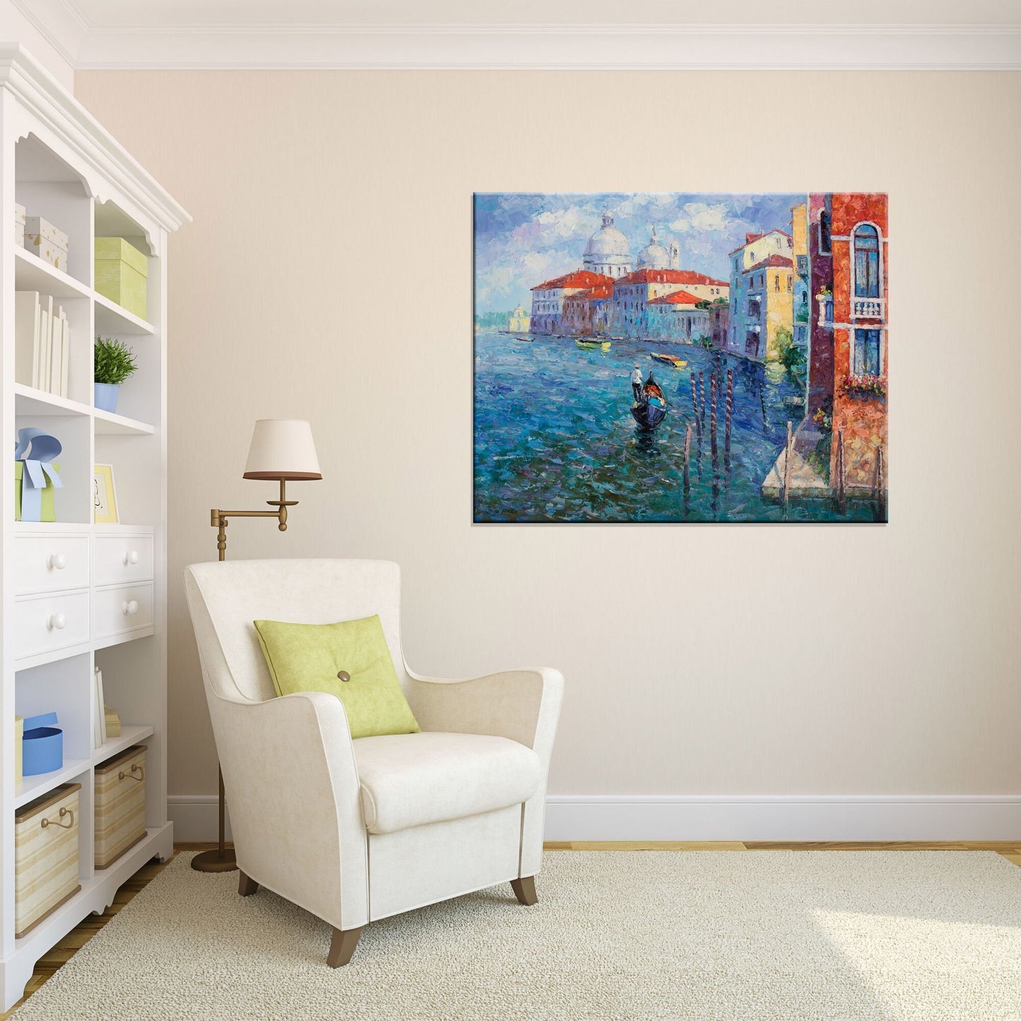 Large Painting Venice Grand Cancal Gondora, Modern Painting, Oil Painting Original, Canvas Art, Canvas Wall Decor, Oil Painting Cityscape