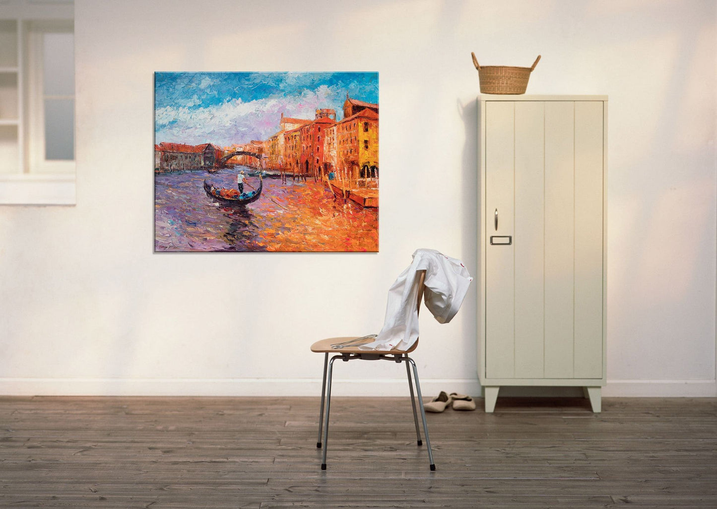Large Painting Venice Grand Cancal Gondora, Modern Painting, Oil Painting Original, Canvas Art, Canvas Wall Decor, Oil Painting Cityscape