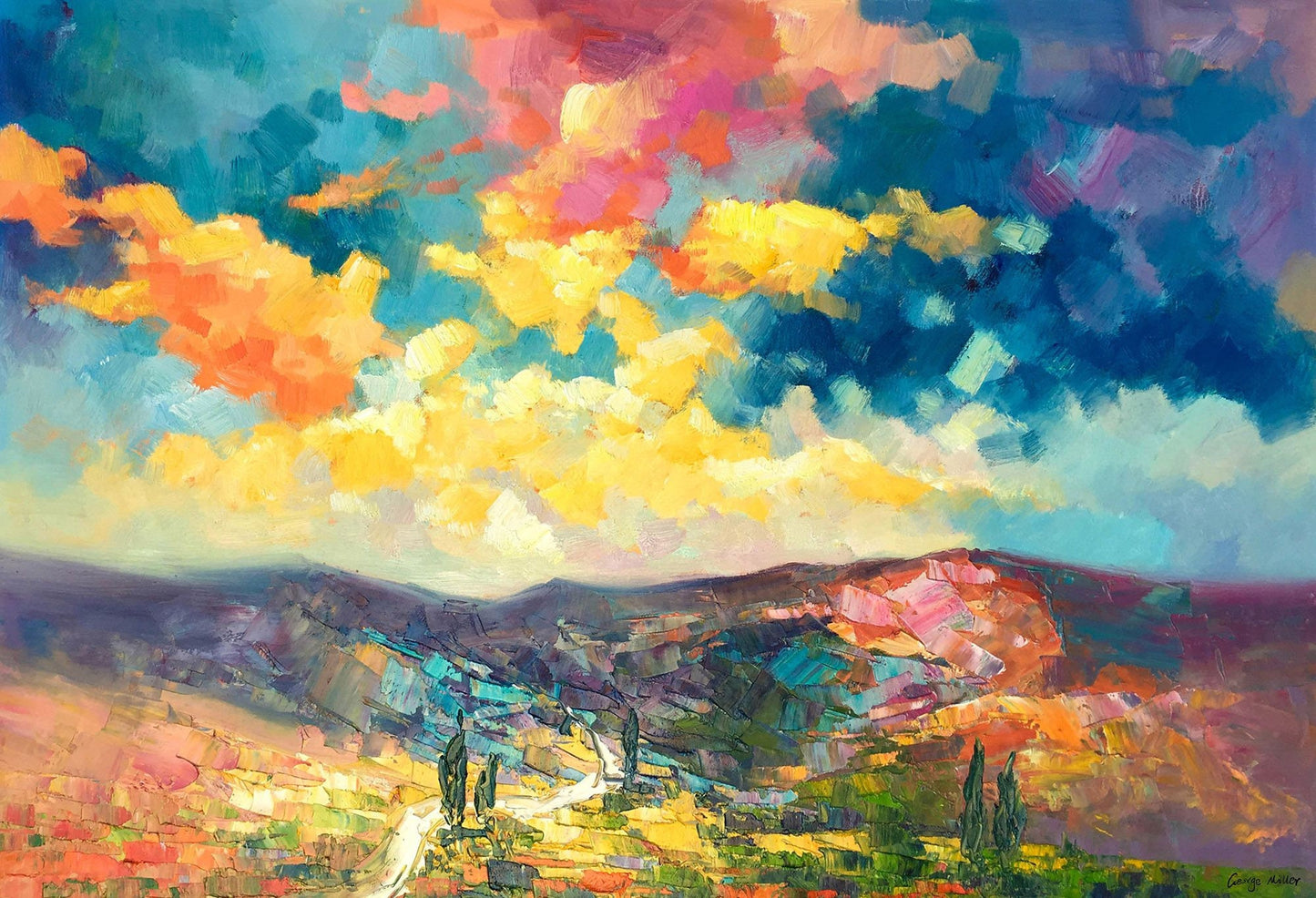Large Landscape Painting, Original Oil Painting, Wall Decor, Painting Abstract, Living Room Decor, Large Canvas Painting, Canvas Art