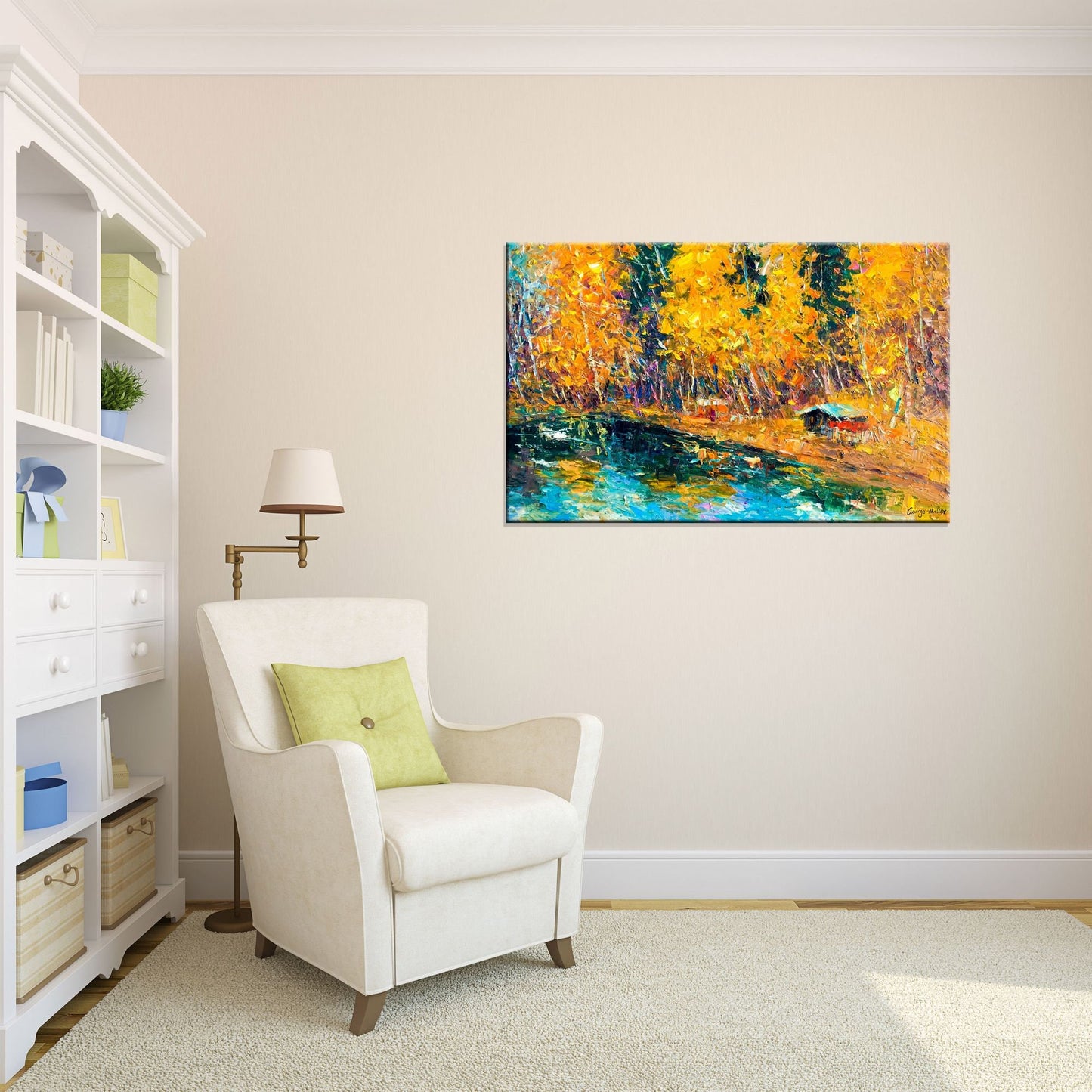 Landscape Oil Painting Autumn Forest, Canvas Art, Canvas Wall Decor, Large Landscape Painting, Contemporary Art, Original Painting Large Art