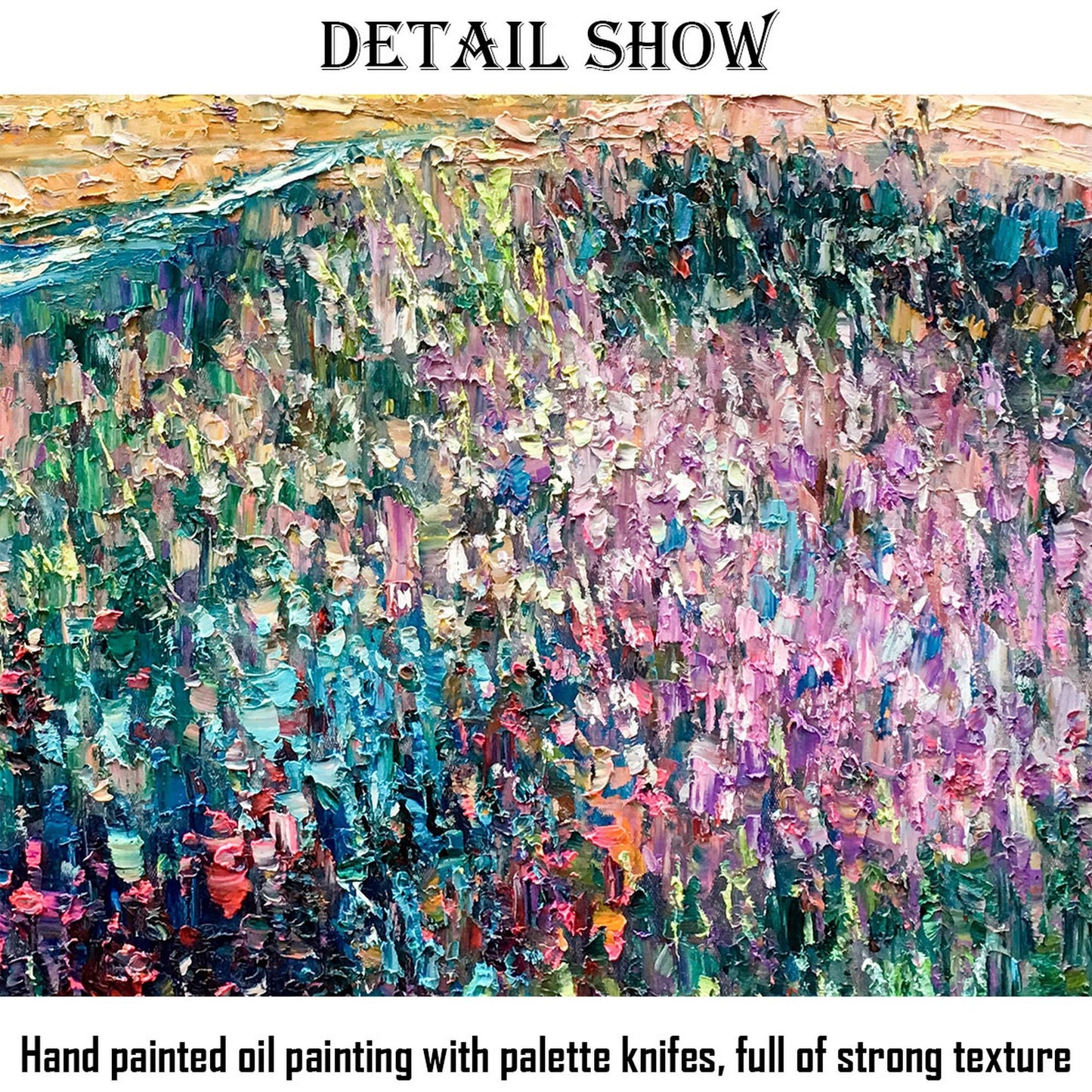 Landscape Oil Painting Spring by the Mountain, Oil Painting Abstract, Large Canvas Art, Large Wall Art Painting, Original Painting Knife Art