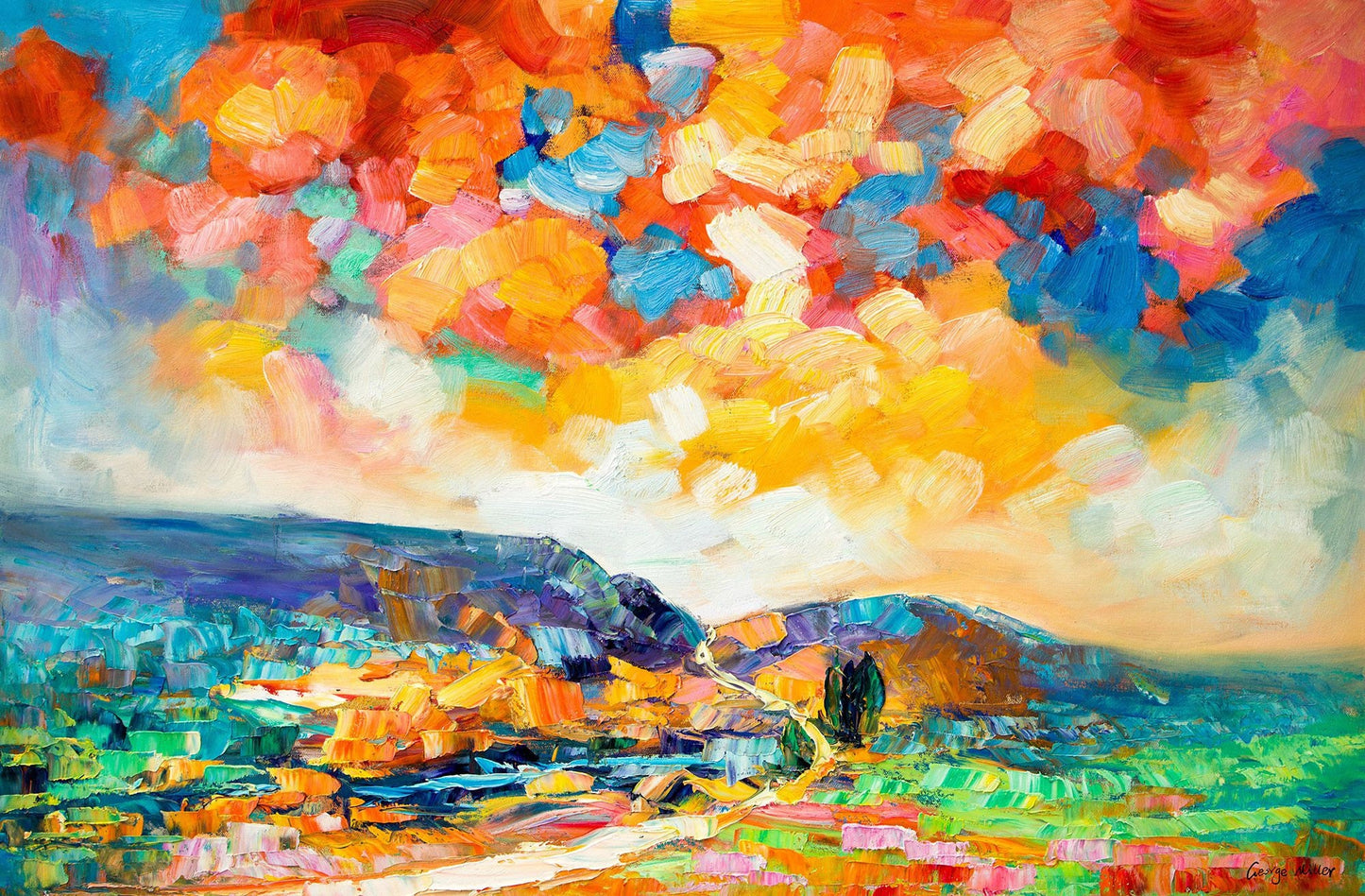 Large Landscape Paintings On Canvas, Large Painting, Handmade Art, Contemporary Art, Textured Painting, Blue Painting, Original Art