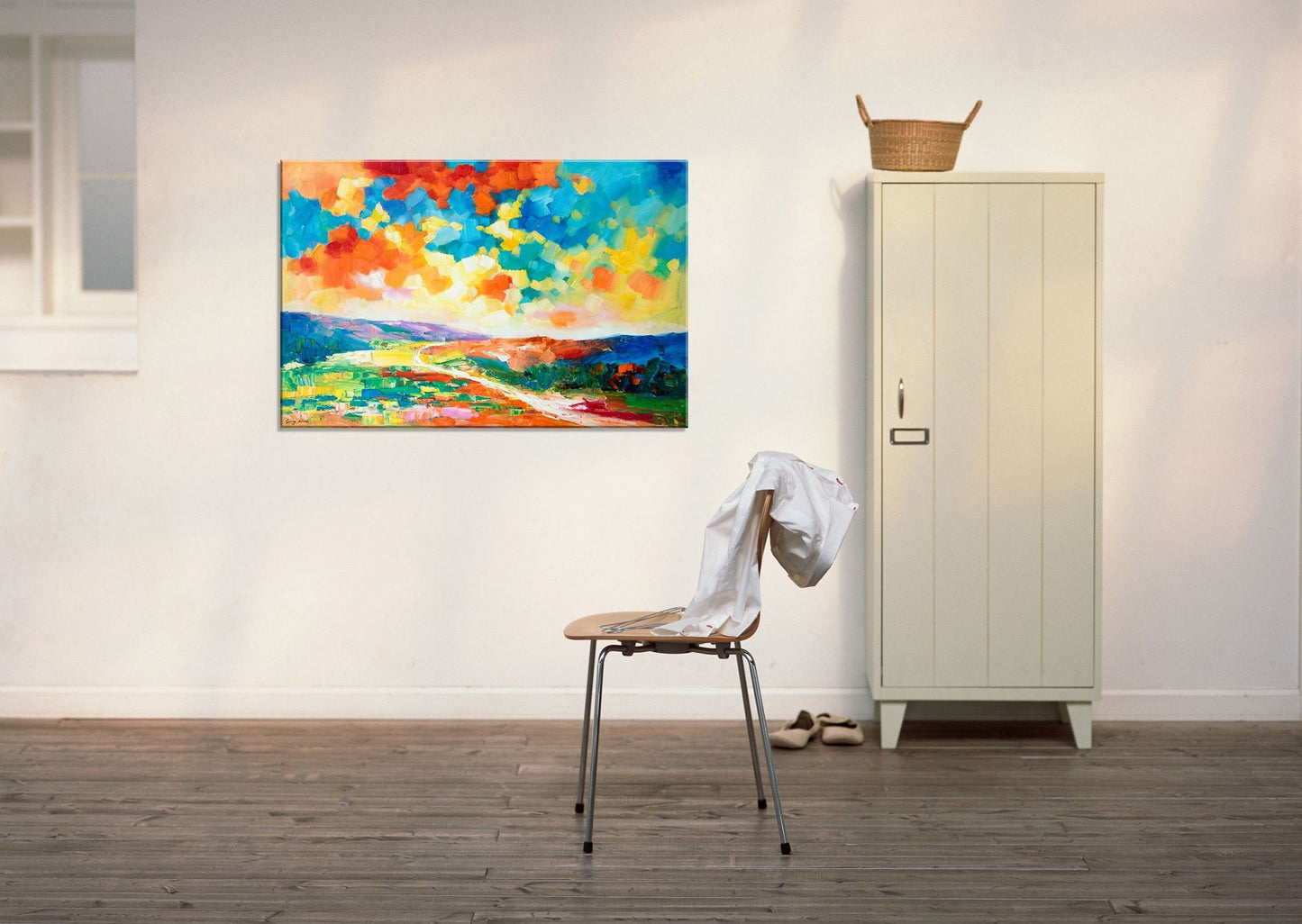 Large Abstract Landscape Oil Painting, Wall Art, Oil On Canvas Painting, Landscape Wall Art, Oversized Paintings On Canvas, Handmade Art