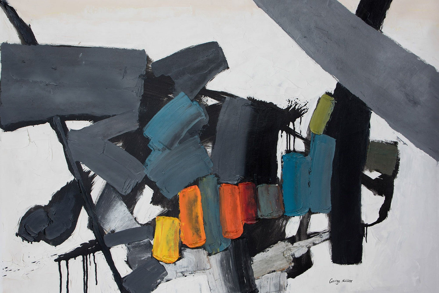 Large Wall Art Black and White Oil Painting, Canvas Art, Abstract Art, Livingroom Wall Art, Original Painting, Large Canvas Painting, Huge