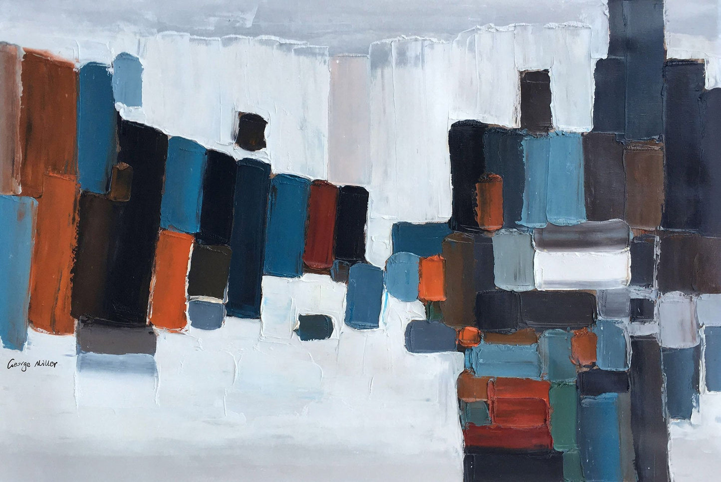 Abstract Oil Painting Black and White Art, Modern Painting, Large Painting, Canvas Wall Art, Kitchen Sign, Original Painting, Canvas Art