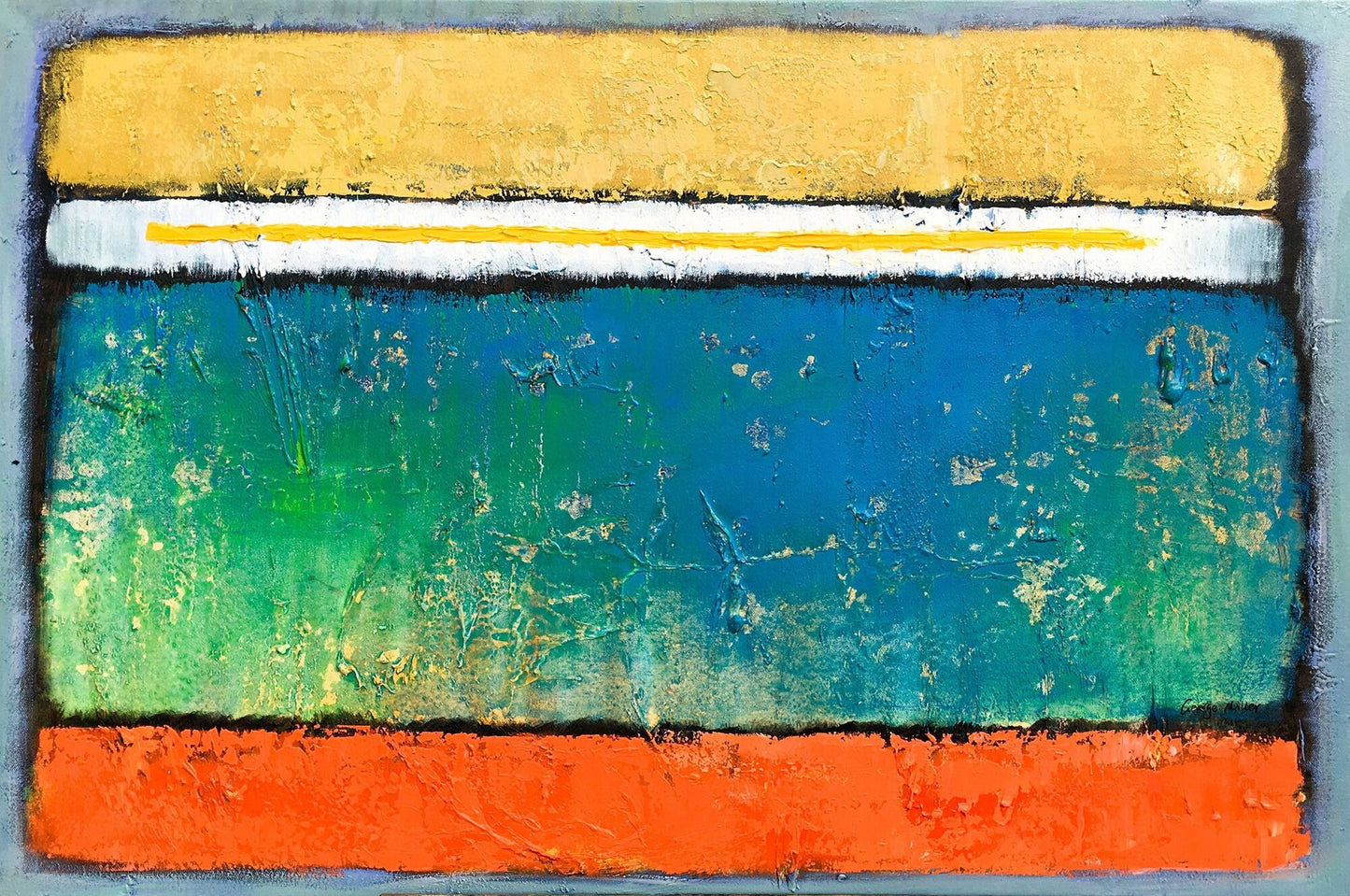 Oil Painting Abstract Green Yellow and Red, Large Canvas Art, Livingroom Wall Art, Wall Decor, Canvas Painting, Modern Art, Mark Rothko Art