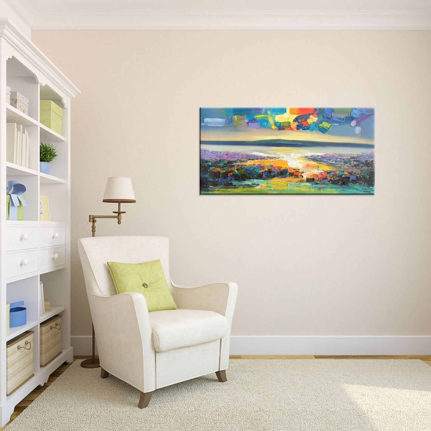 Large Landscape Oil Painting Abstract Landscape Art, Original Artwork, Canvas Painting, Canvas Wall Decor, Large Painting, Kitchen Wall Art