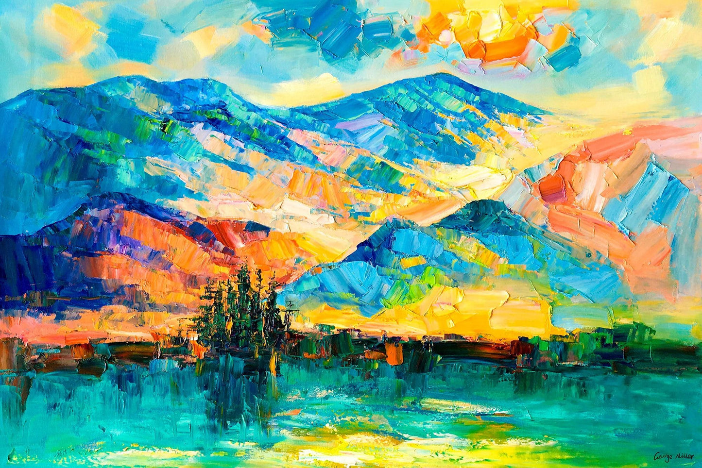 Oil Painting Abstract Landscape, Original Abstract Painting, Large Abstract Painting, Landscape Oil Painting, Living Room Art, Canvas Art