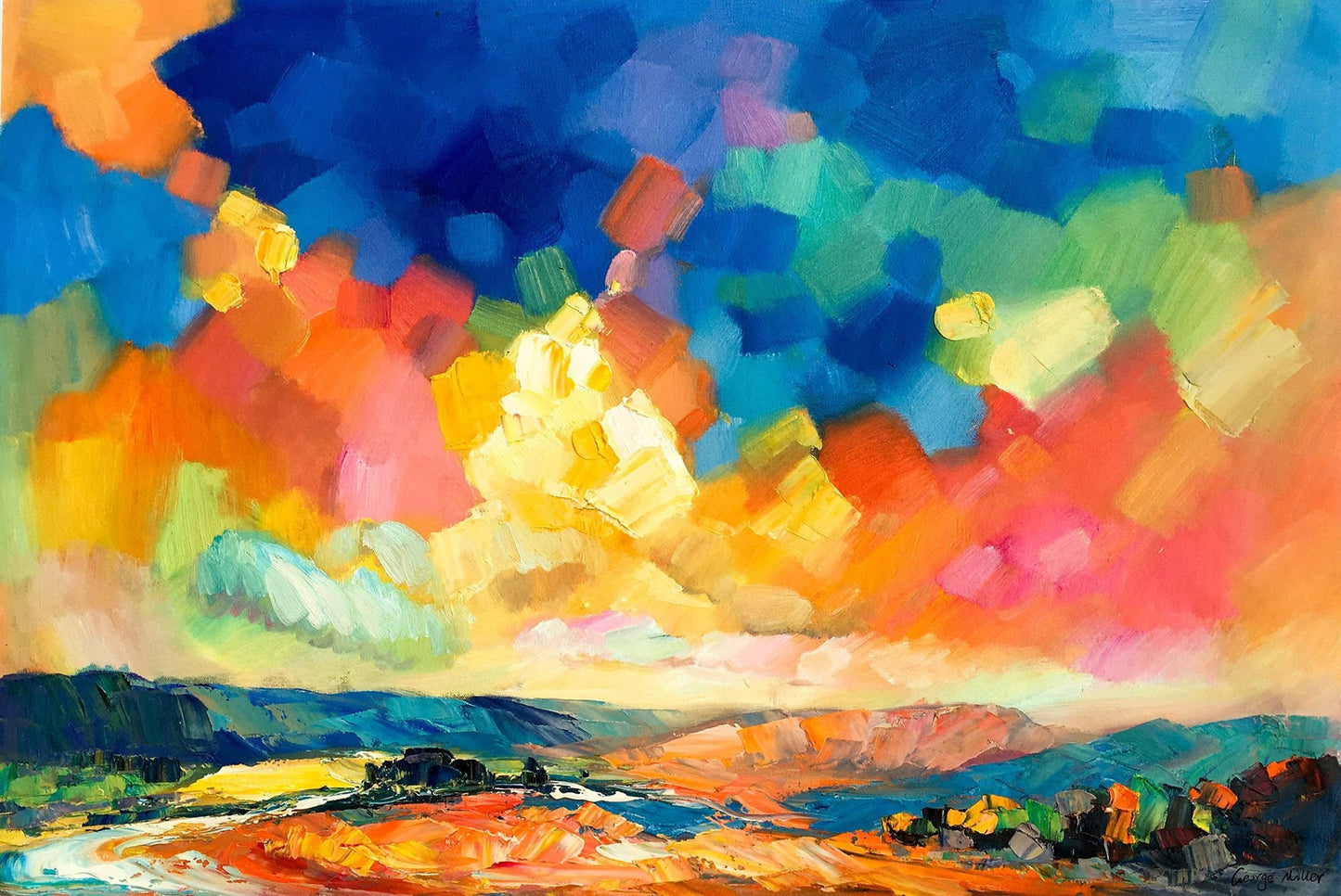 Large Abstract Landscape Oil Painting, Painting Abstract, Coffee Wall Art, Modern Art, Large Abstract Painting, Large Painting, Canvas Art