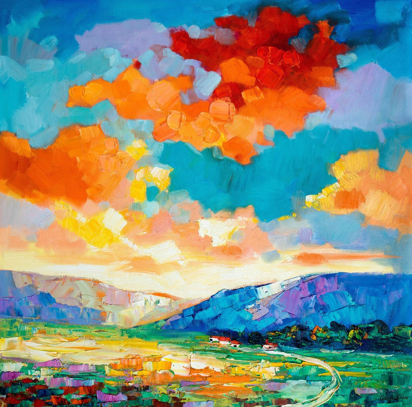 Landscape Oil Paintings, Abstract Art, Original Oil Painting, Large Abstract Painting, Kitchen Wall Decor, Modern Art, Large Wall Art Canvas